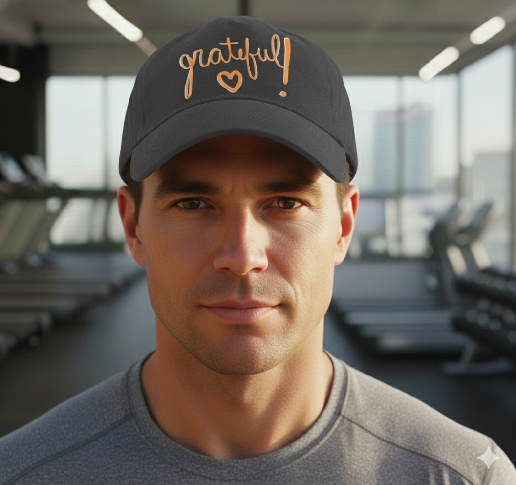 Grateful! Black Baseball Cap – Inspirational Adjustable Hat | Teem-J Inc Ottawa