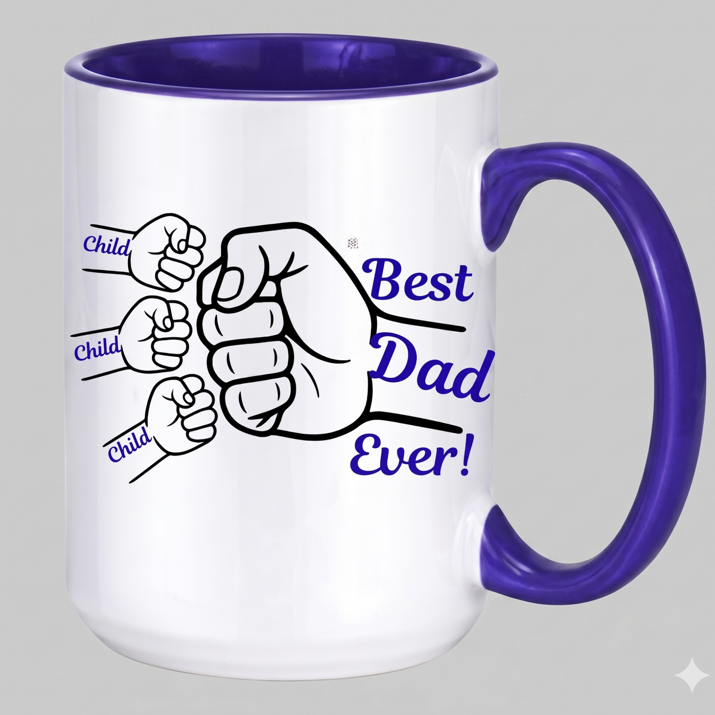Best Dad Ever Personalized Fist Bump Mug | Custom Dad Gift
