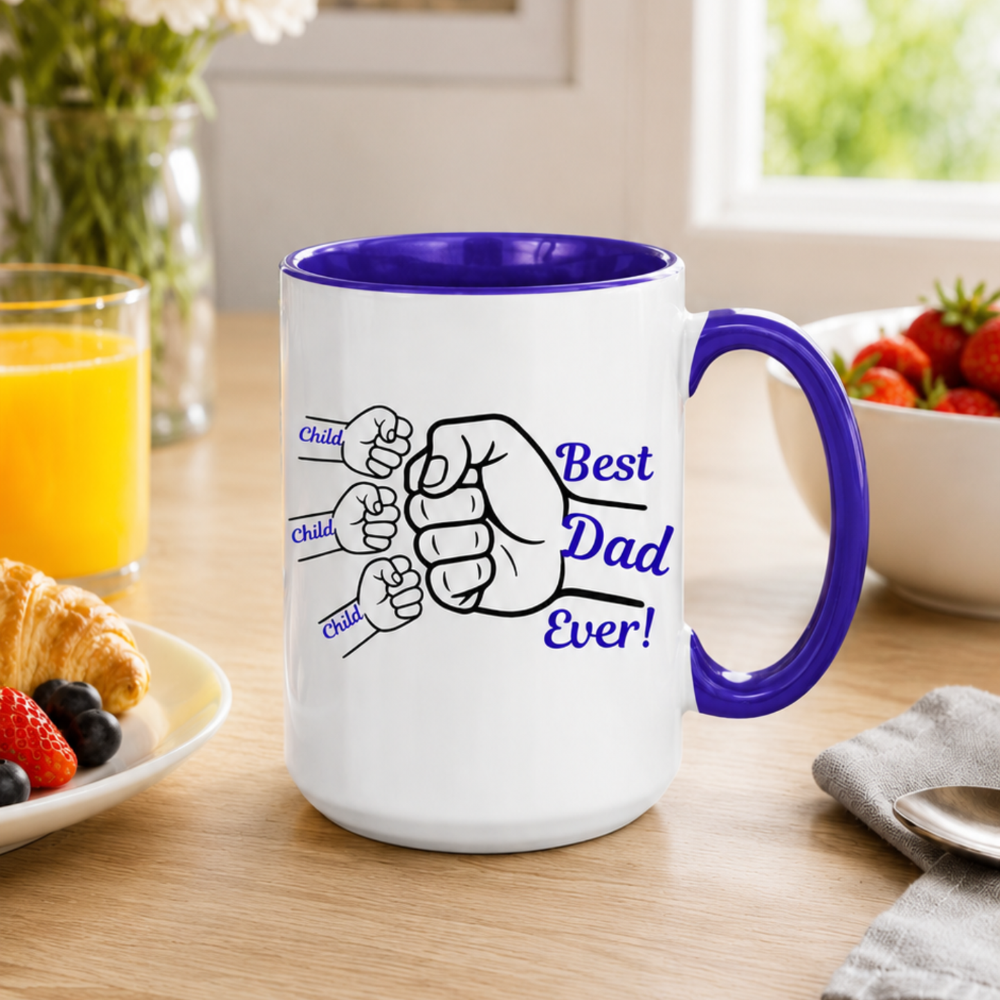 Best Dad Ever Personalized Fist Bump Mug | Custom Dad Gift