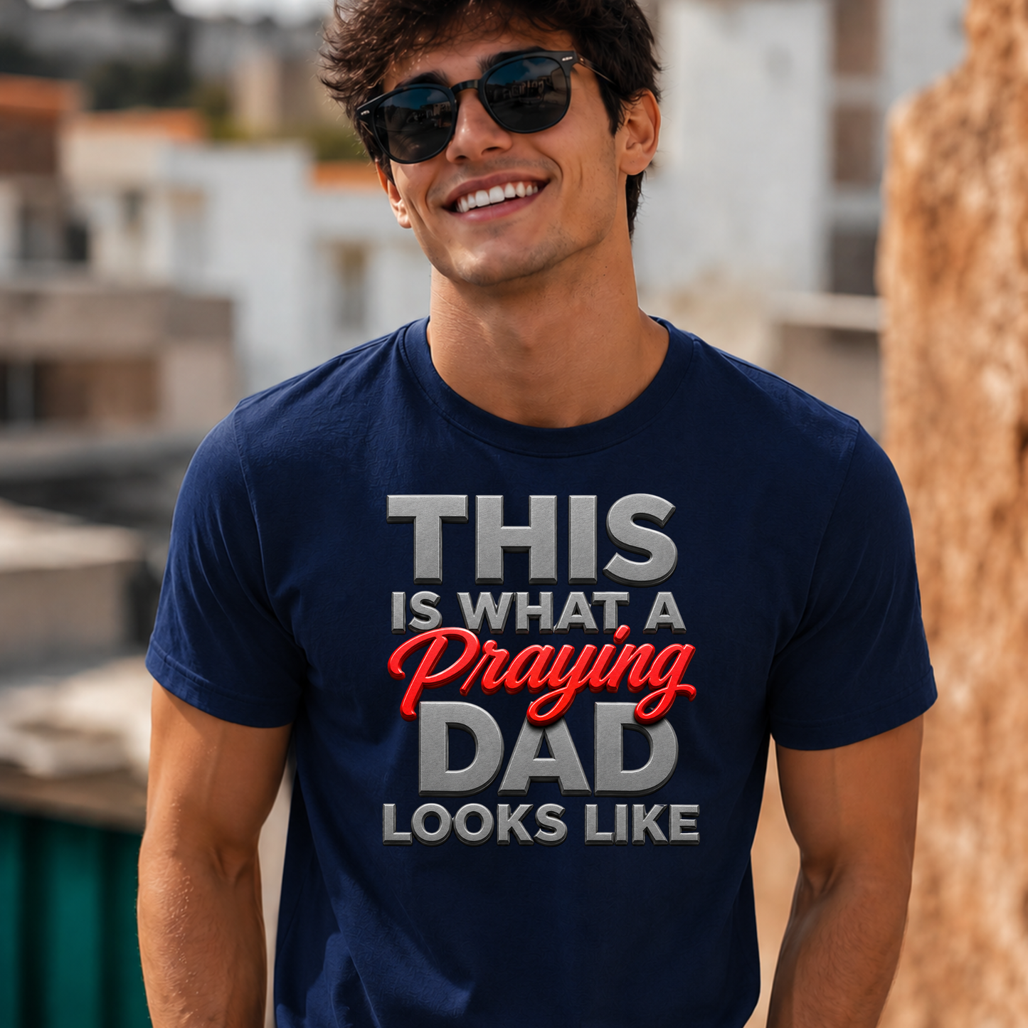 This Is What A Praying Dad Looks Like™ | Christian Father's T-Shirt | Faith-Based Dad Gift